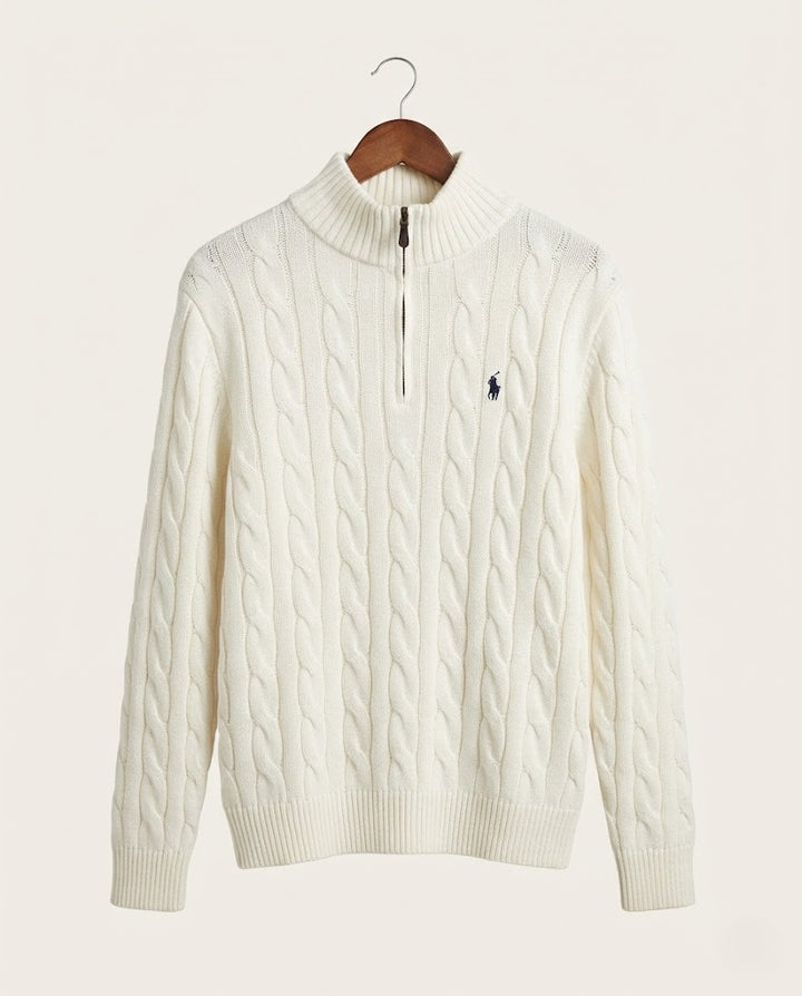 Men's Luxury Cable Knit Quarter-Zip Sweater by Polo Ralph Lauren