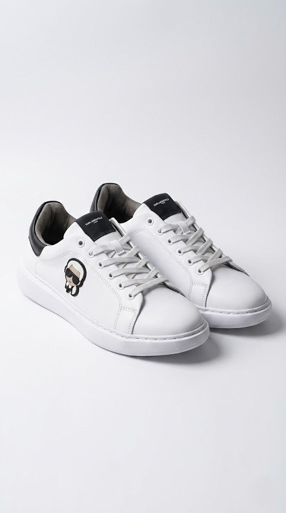 Karl Lagerfeld White Leather Ikonik Sneakers