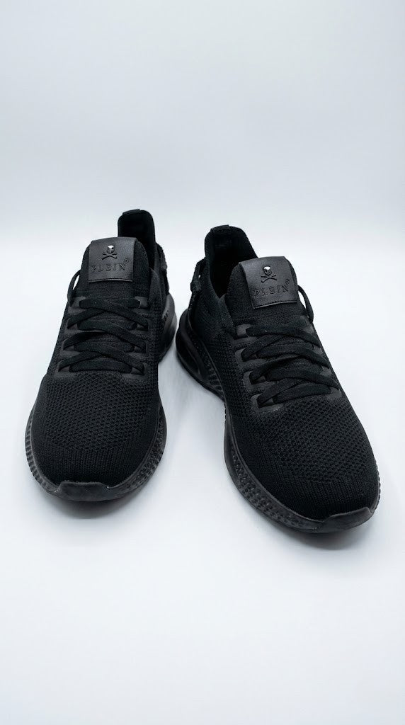 Philipp Plein Black Knit Skull Sneakers