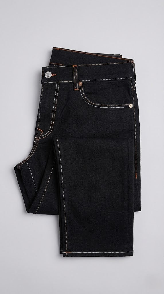 True Religion Midnight Black & Copper Stitch Jeans