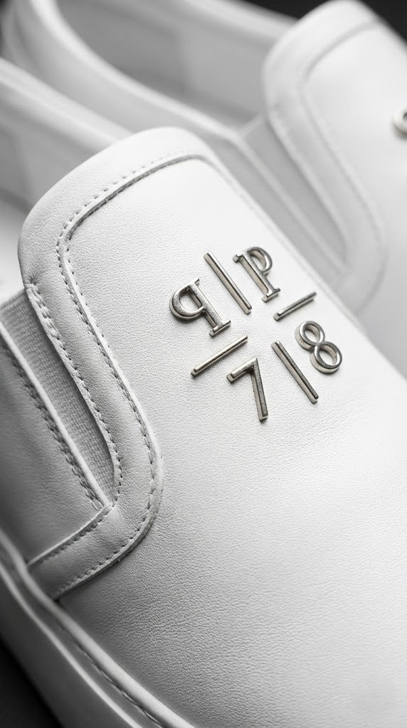Philipp Plein White Leather PP78 Slip-On Sneakers