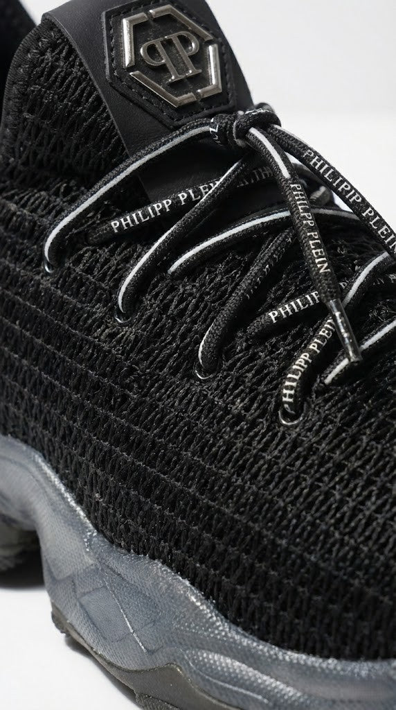 Philipp Plein Black Mesh Runner Sneakers
