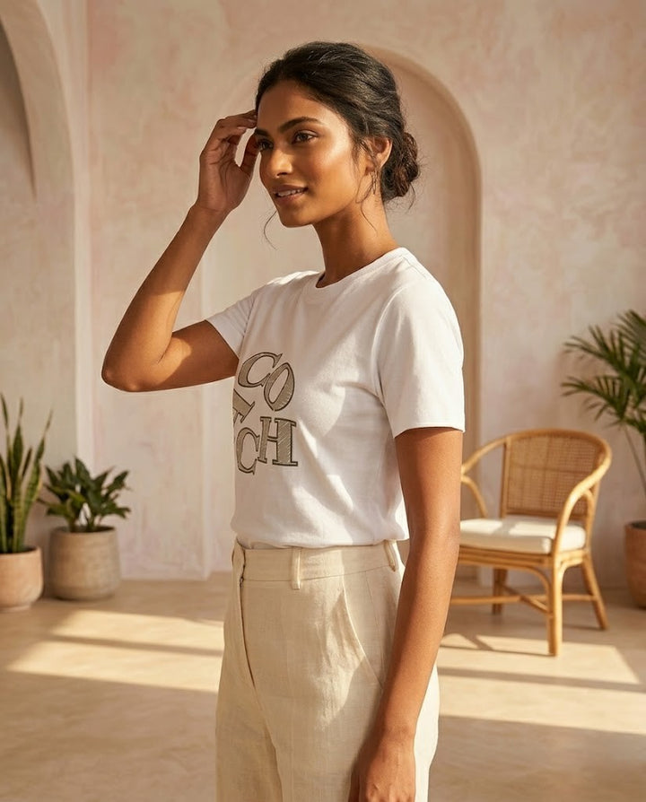 Coach Stylized Graphic Logo T-Shirt - White
