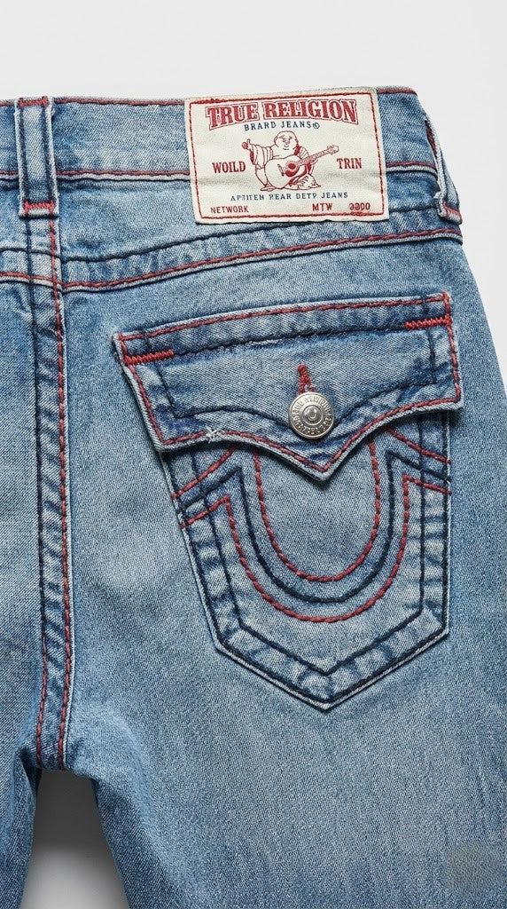 Denim Jeans with Heavy Red Contrast Stitching