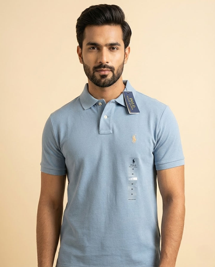 Men's Custom Slim Fit Cotton Mesh Polo