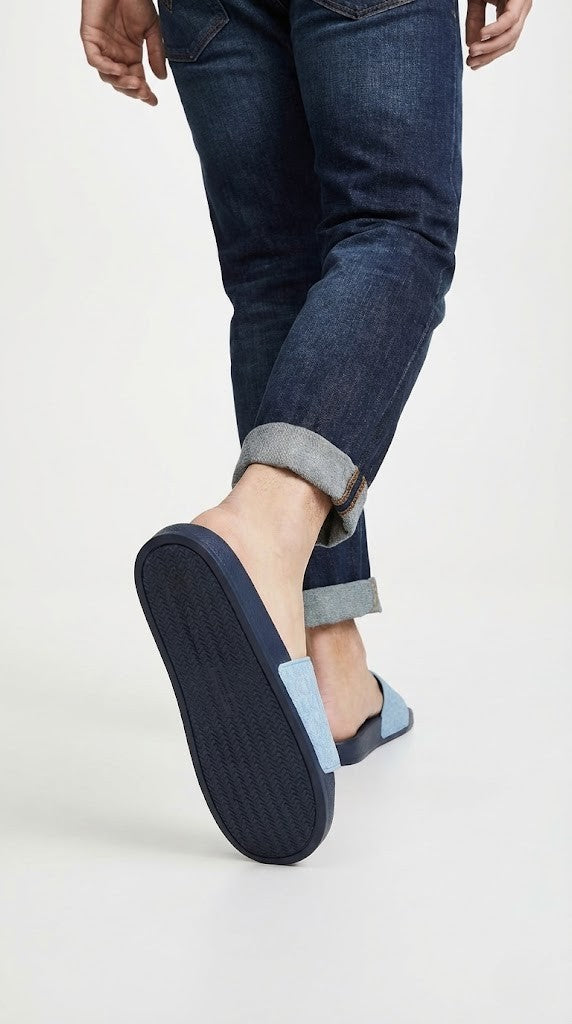 Michael Kors Navy & Light Blue Monogram Slides