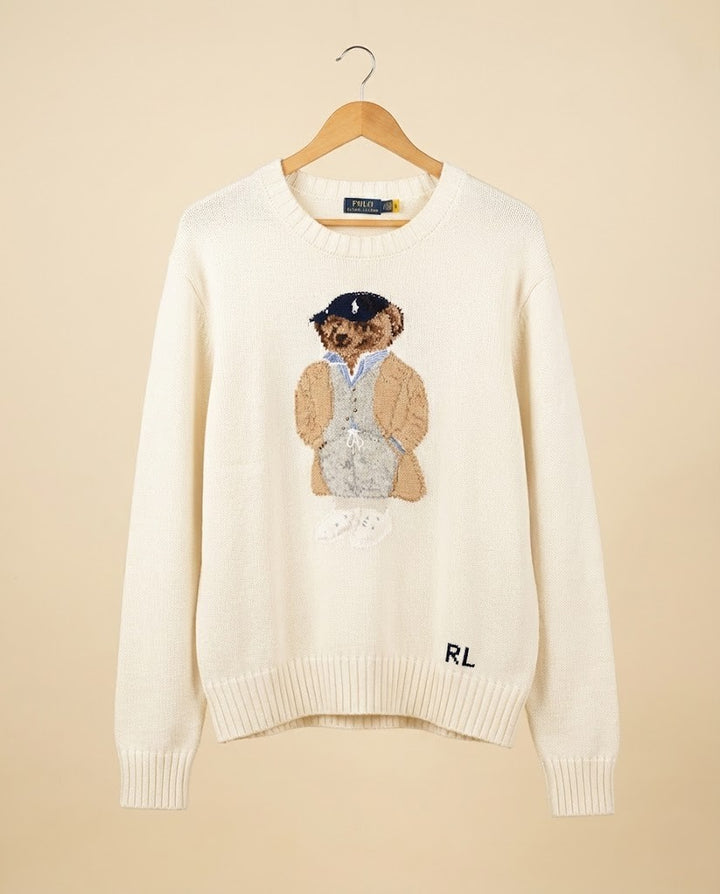 Polo Ralph Lauren Iconic Polo Bear & Husky Cotton Sweater - Beige