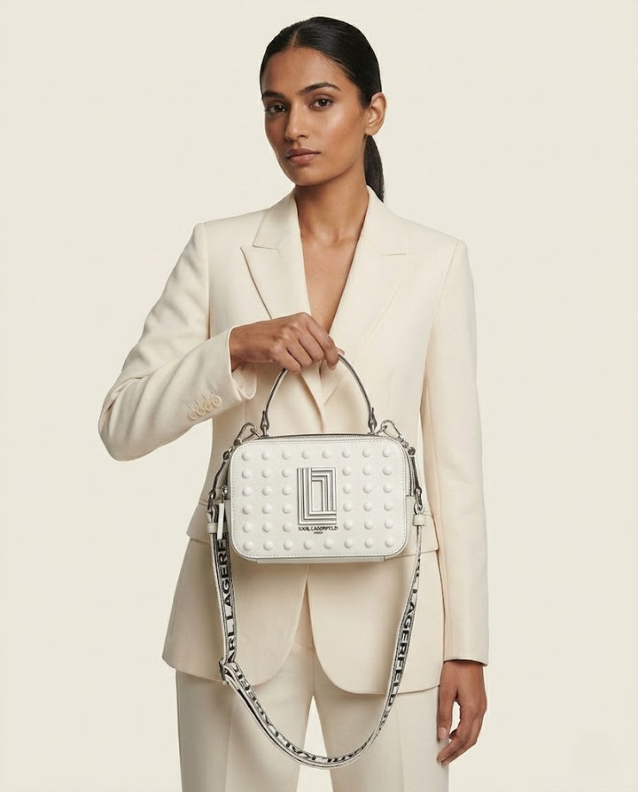 Karl Lagerfeld Paris Women's Studded Camera Crossbody Bag