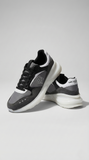 Karl Lagerfeld Grey &amp; Black Paneled Runner Sneakers