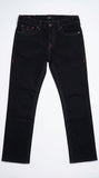 True Religion Midnight Black &amp; Red Stitch Jeans