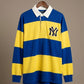 Varsity Striped Rugby Shirt –  NY Royal Blue & Yellow