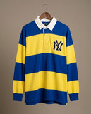 Varsity Striped Rugby Shirt –  NY Royal Blue & Yellow