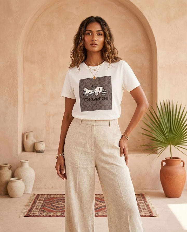Coach Heritage Horse & Carriage Monogram T-Shirt - White