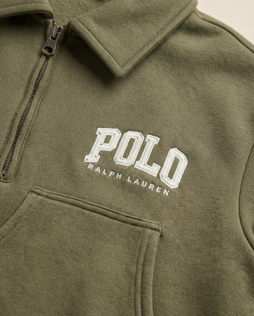 Polo Ralph Lauren Men's "POLO" Logo Fleece Quarter-Zip Pullover