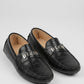 Philipp Plein Black Croc-Embossed Leather Loafers