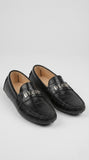 Philipp Plein Black Croc-Embossed Leather Loafers