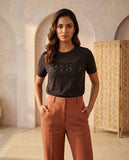 Michael Kors Sequined Logo T-Shirt - Black