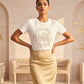 Michael Kors Studded MK Circle Logo T-Shirt - White/Gold