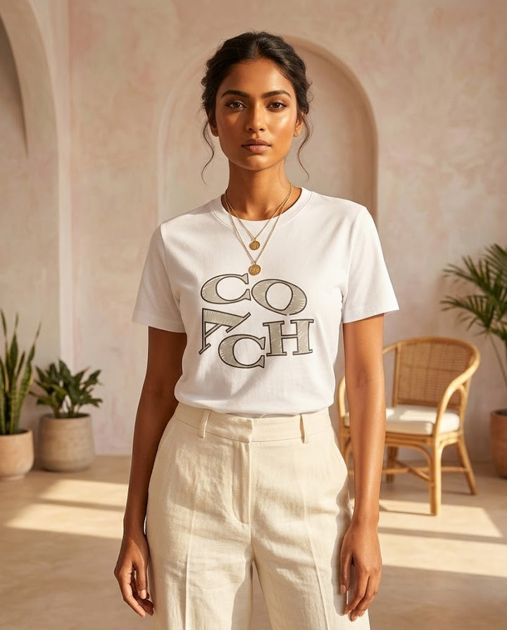 Coach Stylized Graphic Logo T-Shirt - White