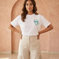 Karl Lagerfeld Ikonik Karl Patch T-Shirt - White/Teal