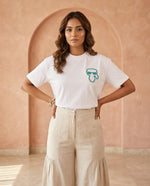 Karl Lagerfeld Ikonik Karl Patch T-Shirt - White/Teal