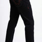 True Religion Midnight Black &amp; Red Stitch Jeans