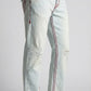 Distressed Light Wash &amp; Red Stitch Jeans