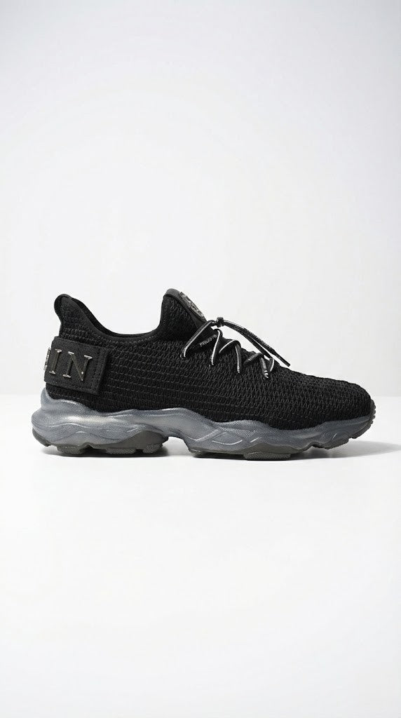 Philipp Plein Black Mesh Runner Sneakers