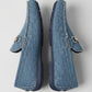Philipp Plein Distressed Denim Shield Loafers