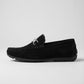 Philipp Plein Black Suede Shield Loafers