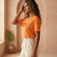 Michael Kors Sequined Logo T-Shirt - Vibrant Orange