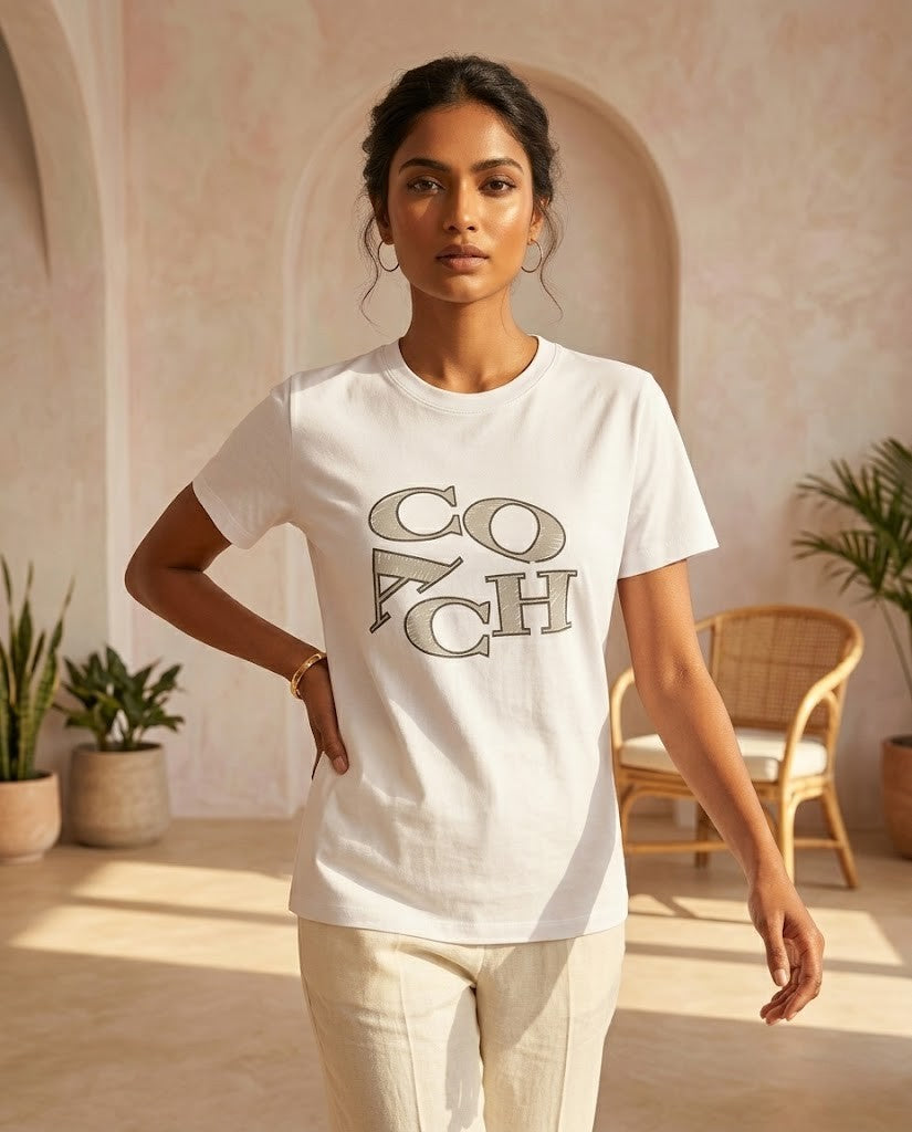Coach Stylized Graphic Logo T-Shirt - White