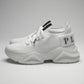 Philipp Plein White Knit Chunky Sneakers.
