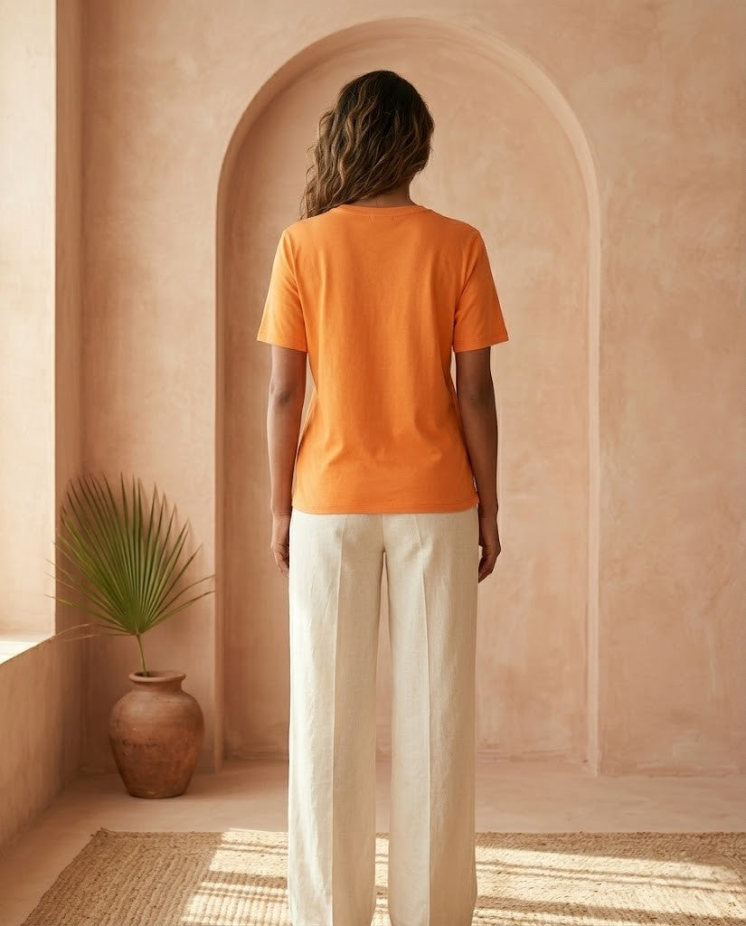 Michael Kors Sequined Logo T-Shirt - Vibrant Orange