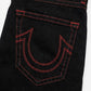 True Religion Midnight Black &amp; Red Stitch Jeans