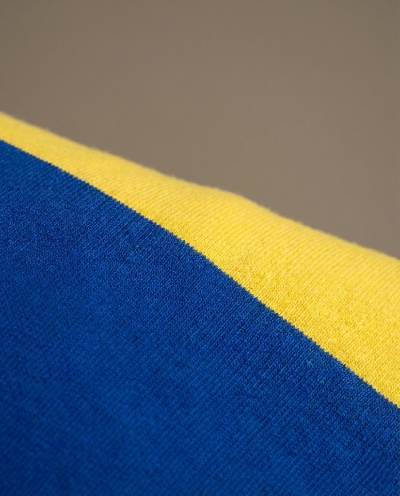 Varsity Striped Rugby Shirt –  NY Royal Blue & Yellow