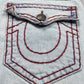 Distressed Light Wash &amp; Red Stitch Jeans