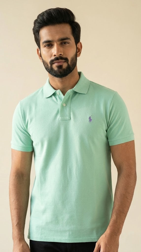 Men's Custom Slim Fit Cotton Mesh Polo