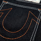 True Religion Midnight Black & Copper Stitch Jeans