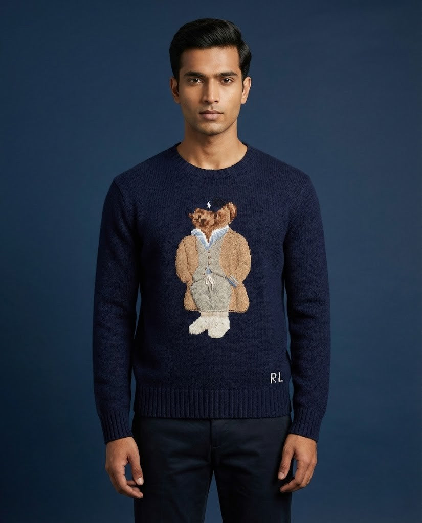 Polo Ralph Lauren Iconic Polo Bear & Husky Cotton Sweater - Beige