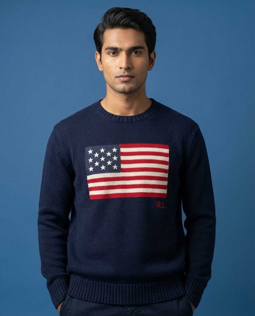 Polo Ralph Lauren Men's Iconic Flag Cotton Sweater
