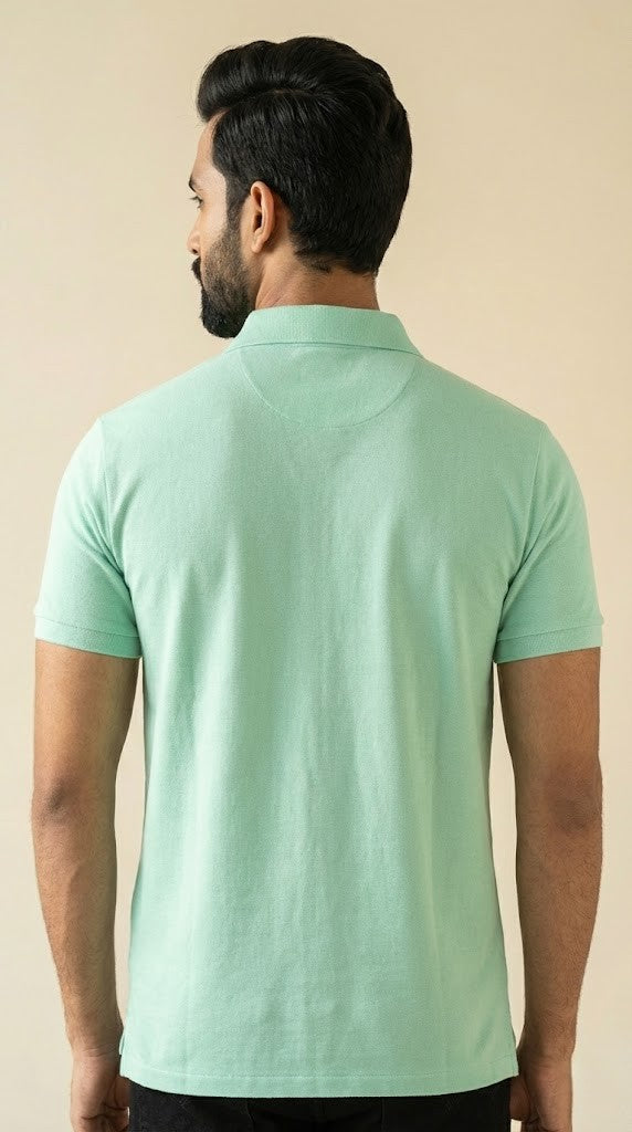 Men's Custom Slim Fit Cotton Mesh Polo