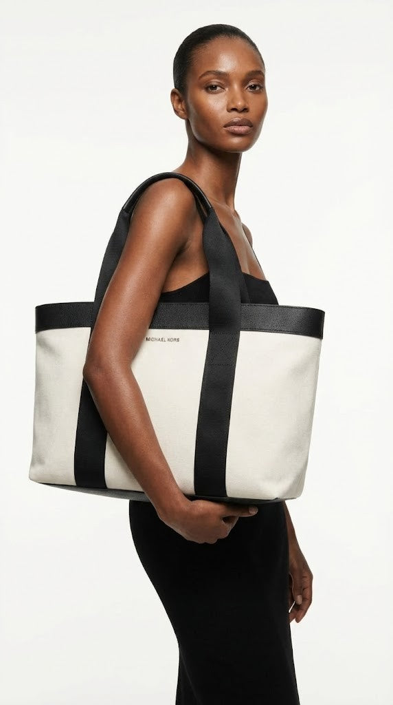 Michael Kors Two-Tone Canvas Tote