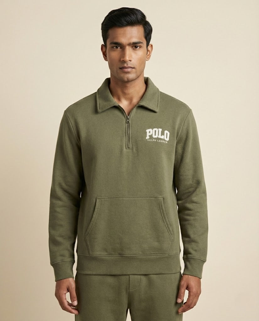 Polo Ralph Lauren Men's "POLO" Logo Fleece Quarter-Zip Pullover