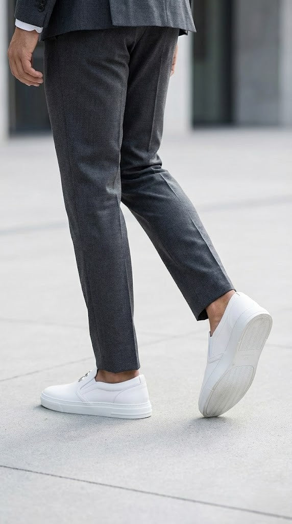 Philipp Plein White Leather PP78 Slip-On Sneakers