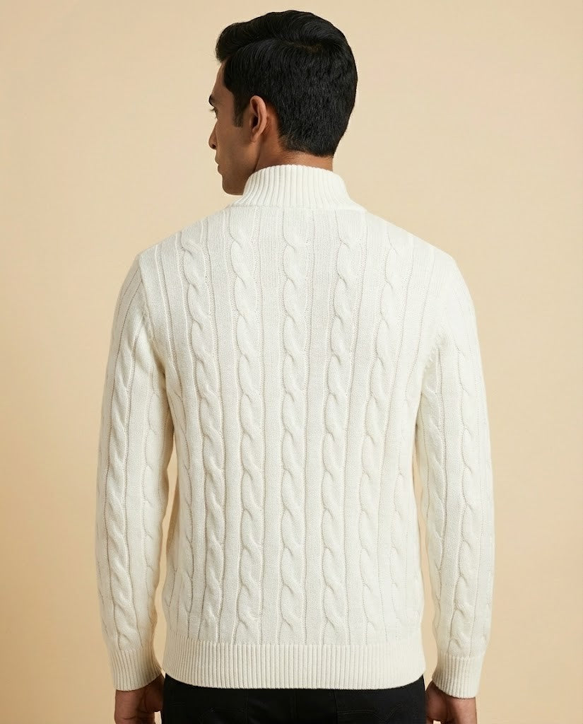 Men's Luxury Cable Knit Quarter-Zip Sweater by Polo Ralph Lauren