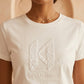Karl Lagerfeld Textured KL Monogram T-Shirt - White