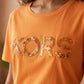 Michael Kors Sequined Logo T-Shirt - Vibrant Orange