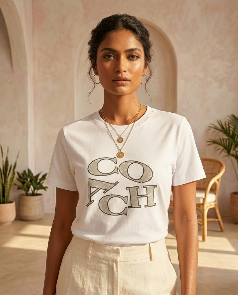 Coach Stylized Graphic Logo T-Shirt - White