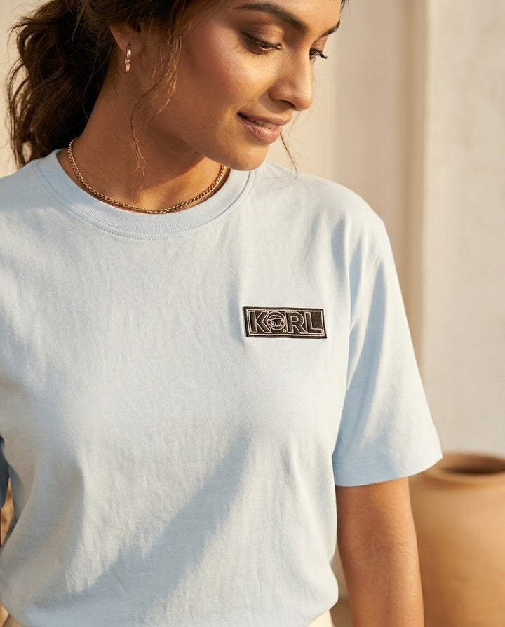 Karl Lagerfeld Ikonik Back-Graphic T-Shirt - Sky Blue